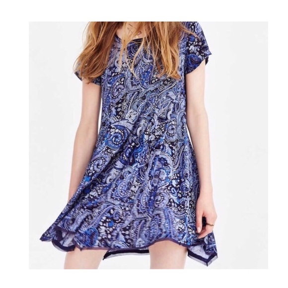 SOLD - Paisley Blue Dress - Picture 1 of 4